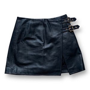 Alice McCall Black Mini Skort with Buckle Detail